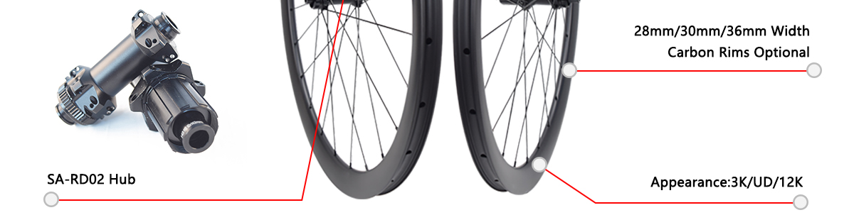 disc brake carbon wheels 28mm 30mm 36mm wide for gravel wheels cyclecross