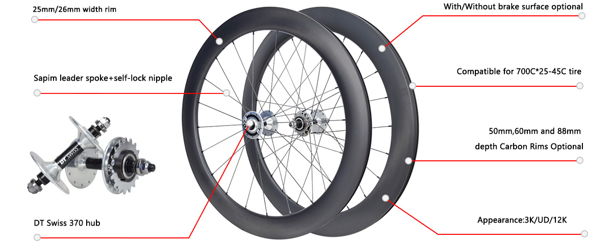 DT Swiss 370 Fixed Gear Track Wheelset