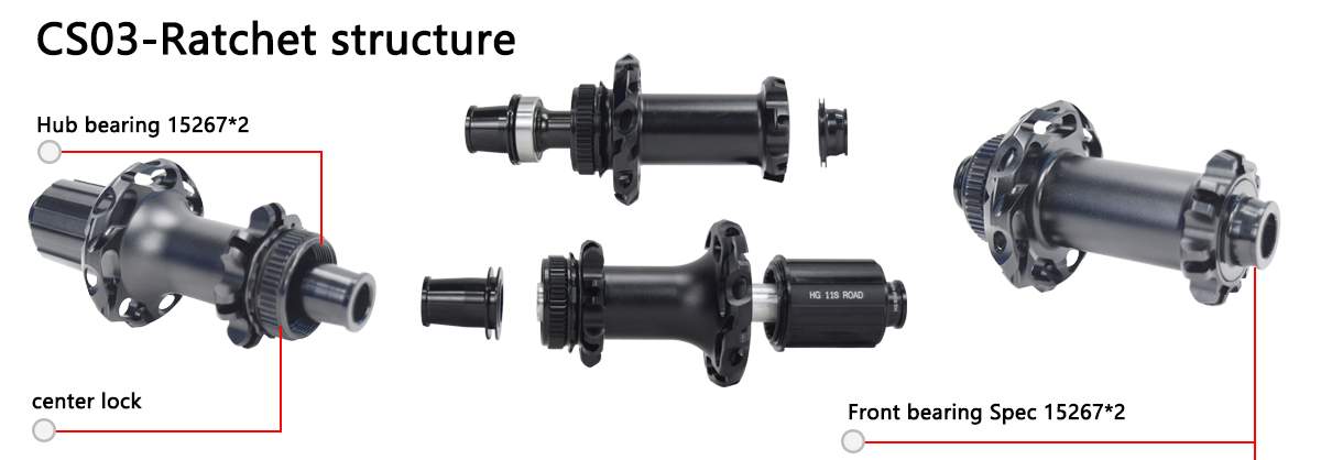 High-Performance CS03 Ratchet Hubs for Road Cycling